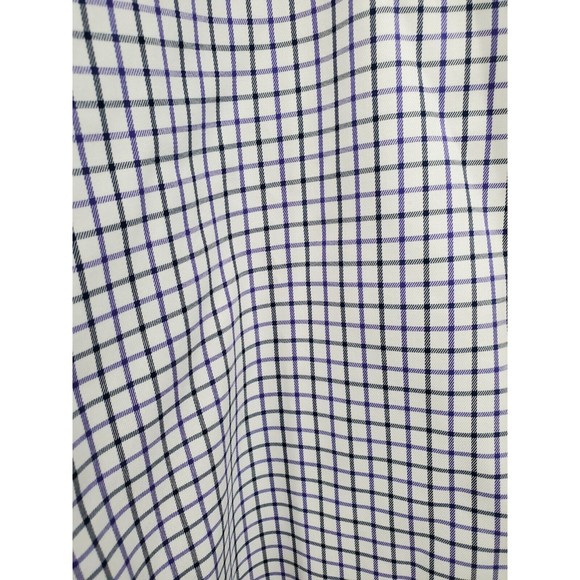 Peter Millar Button Up Shirt Mens Medium Purple Plaid Long Sleeve Nanoluxe - Picture 2 of 5